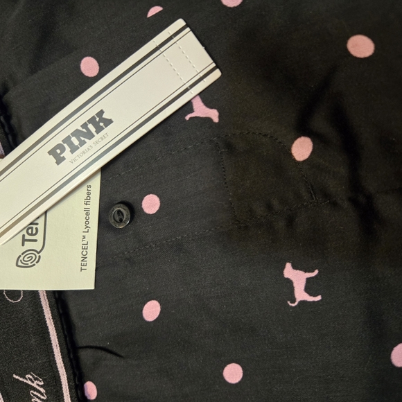 Victoria's Secret Black and Pink Polka Dot Sleepwear - Picture 2 of 2